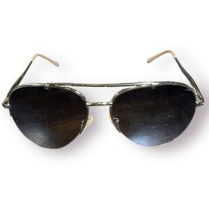 Nanette Lepore Aviator Sunglasses Gold Glitter/Beige Frames‎